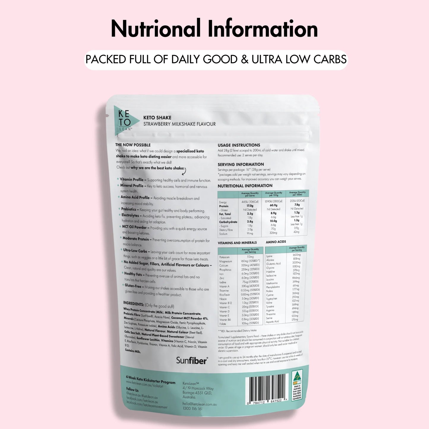 Keto Low Carb Meal Replacement Shake