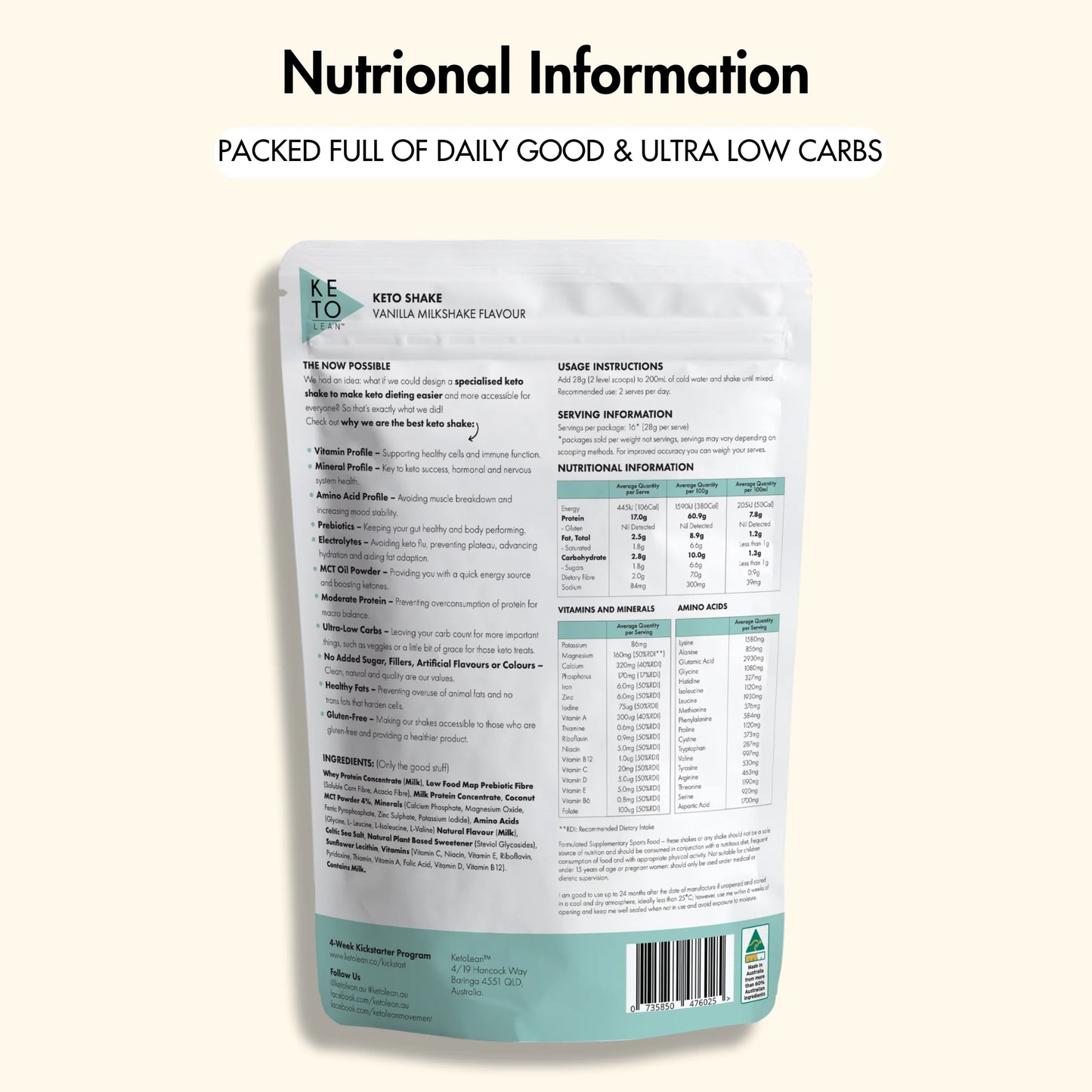 Keto Low Carb Meal Replacement Shake