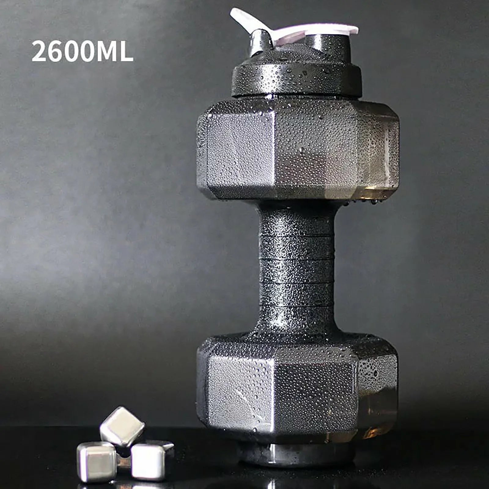 2.2L Dumbbell-Shaped Water Bottle - Large Capacity Sports Kettle for Fitness and Workouts - Portable and Durable Design