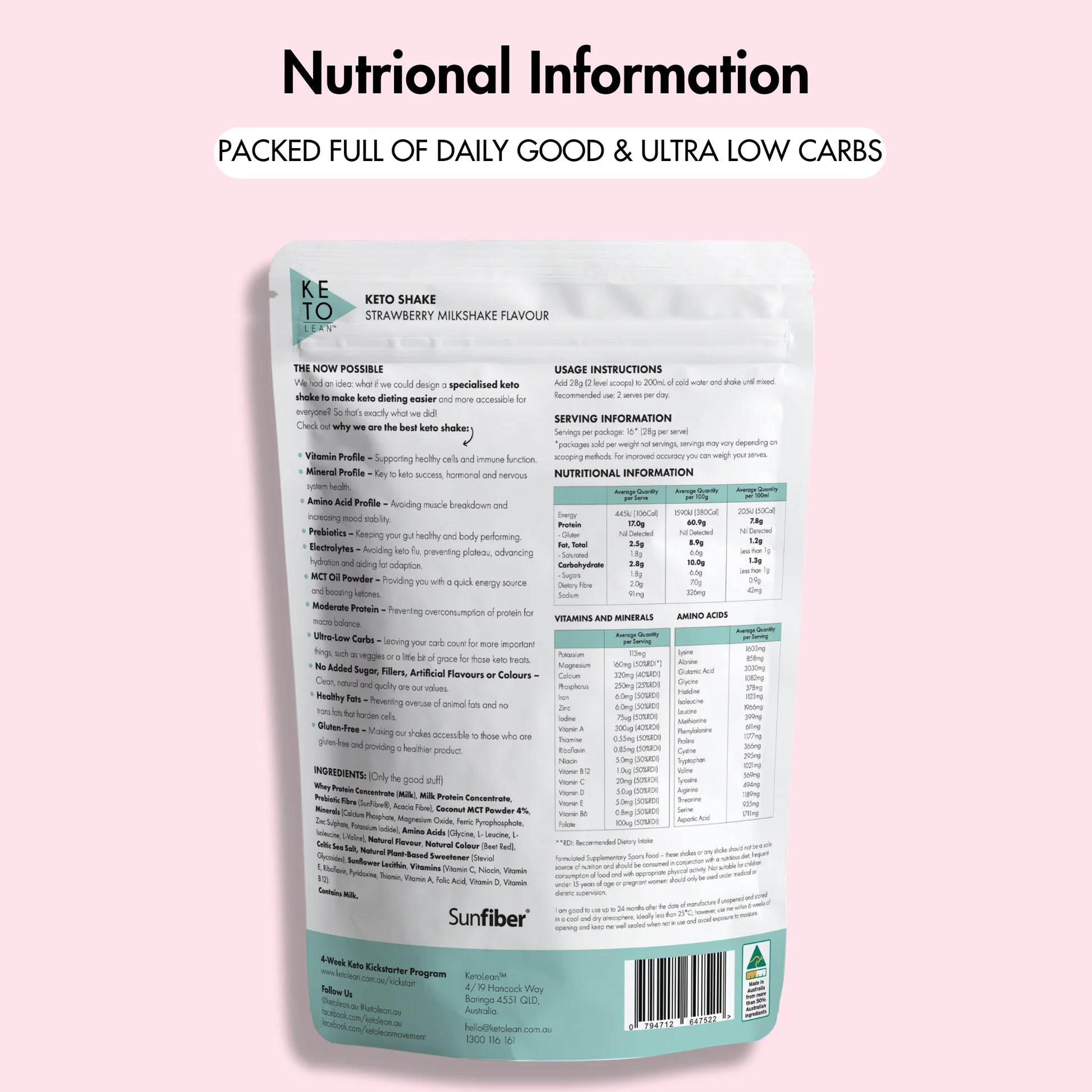 Keto Low Carb Meal Replacement Shake