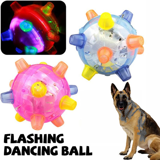 Flashy Luminous Dancing Jumping Balls - Fun Music & Bouncing Pet Toys for Dogs and Cats!