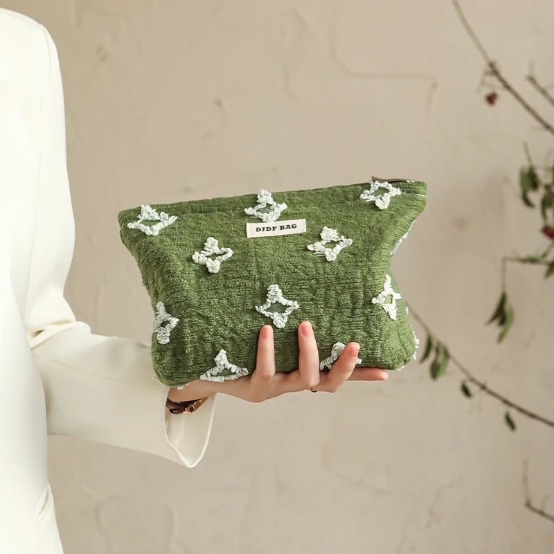 Yellow Plush Women'S Cosmetic Bag Portable Travel Toiletry Bag Large Capacity Cosmetic Change Storage Bag Commuter Clutch Ins