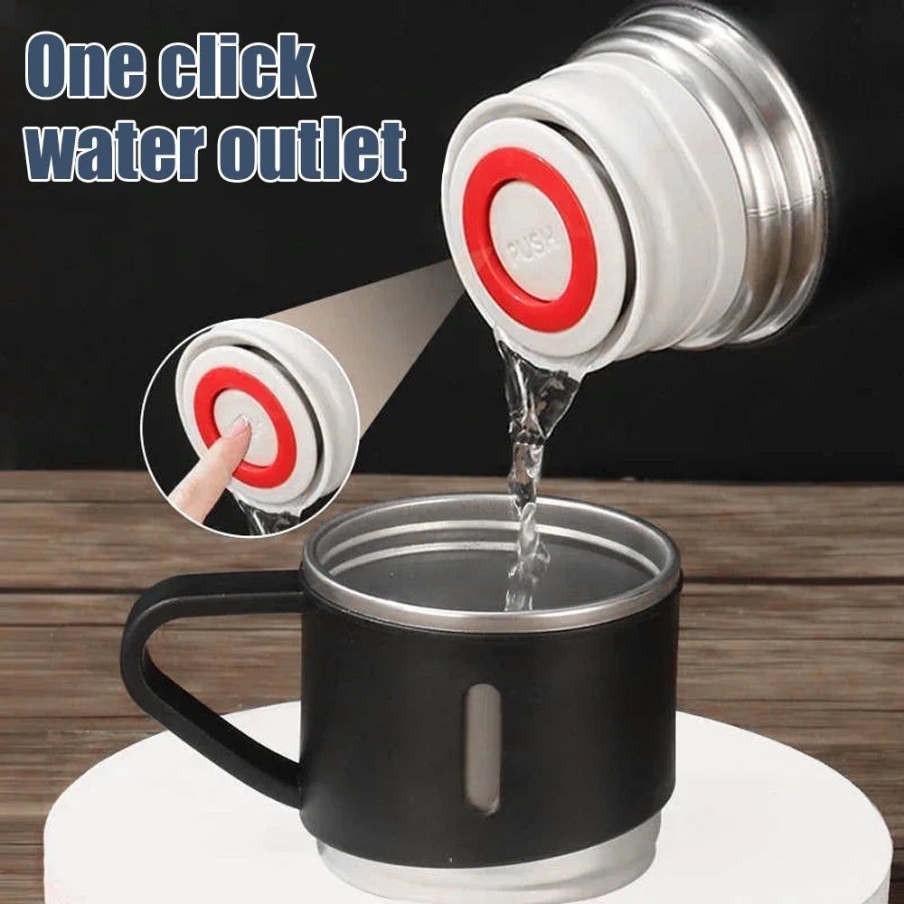 500ML 304 Stainless Steel Vacuum Insulated Bottle Gift Set Office Business Style Coffee Mug Thermos Bottle Portable Flask Carafe