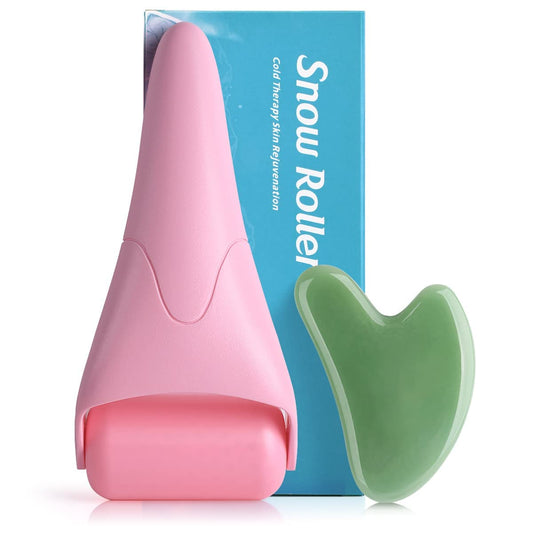 Ice Roller for Face and Gua Sha Facial Tools,Reduce Wrinkles Puffiness Migraine Pain Relief,Skin Care Products